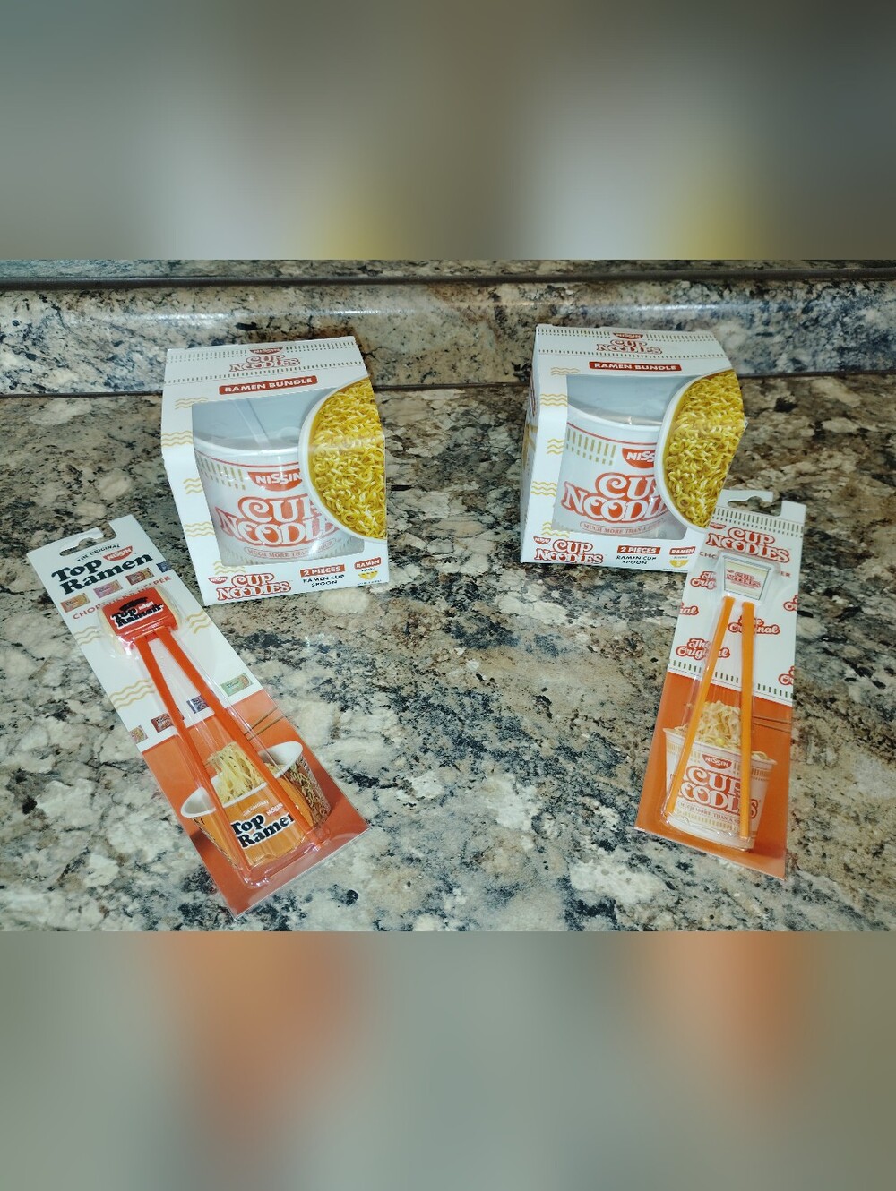 Cup Noodles Orange Chopsticks & Noodle Bowl Ramen Set Gift Set